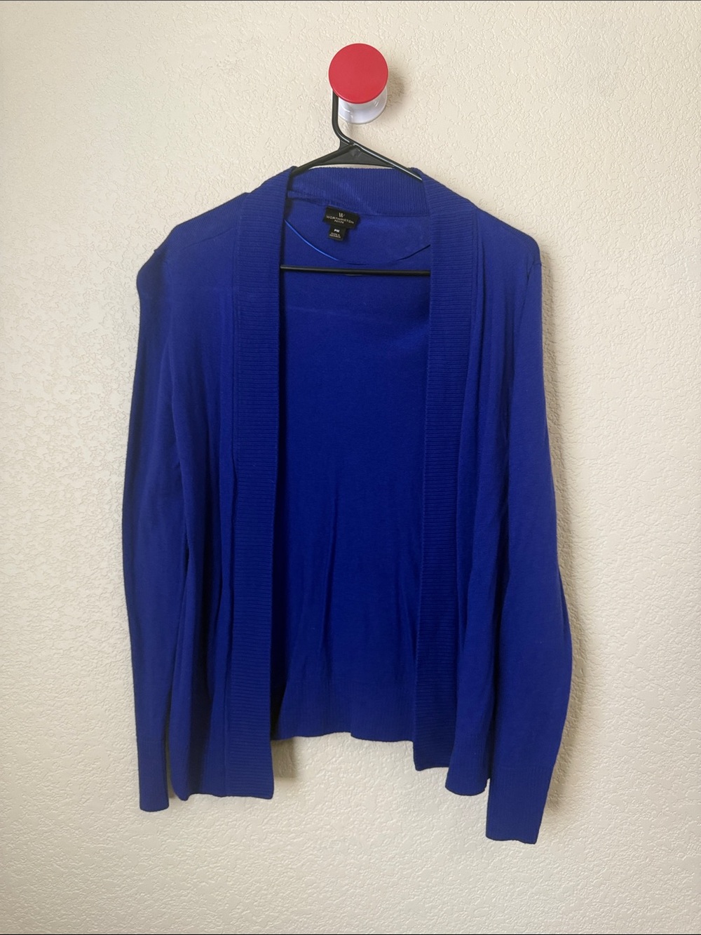 Worthington Petite Cobalt Blue Open Front Cardigan PM